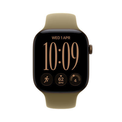 Apple Watch Series 12 GPS + Cellular 46mm Dark Bronze Aluminium Case with Olive Sport Band - M/L