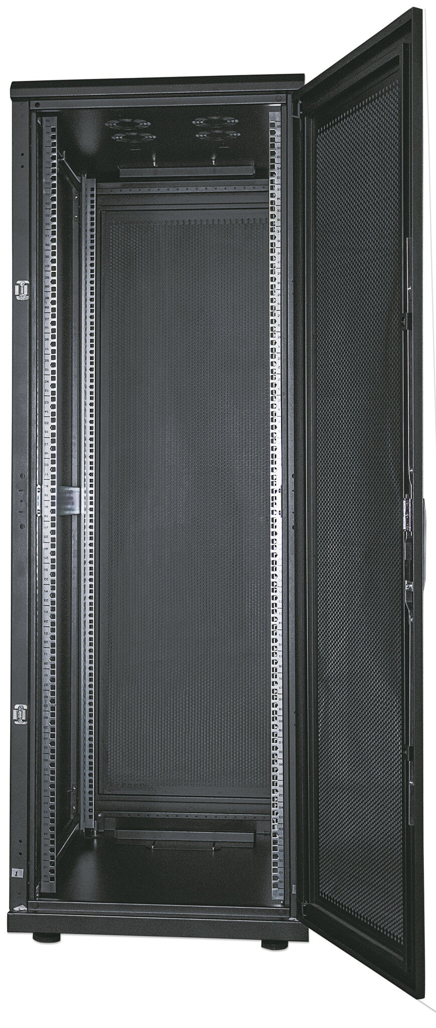 Intellinet 19" Server Cabinet - Free Standing, 42U, 800x1000mm (width x depth), Black, Assembled, Max 1500kg, Multi-Point Door Lock, One Lock Per Side Panel, Usable Depth 123 to 773mm, IP20 rated, Rack, Steel