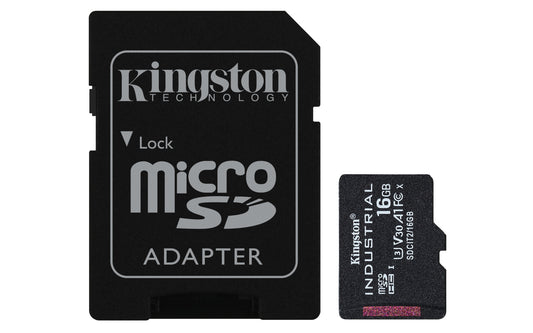 Kingston Technology 16GB microSDHC Industrial C10 A1 pSLC Card + SD Adapter, Class 10
