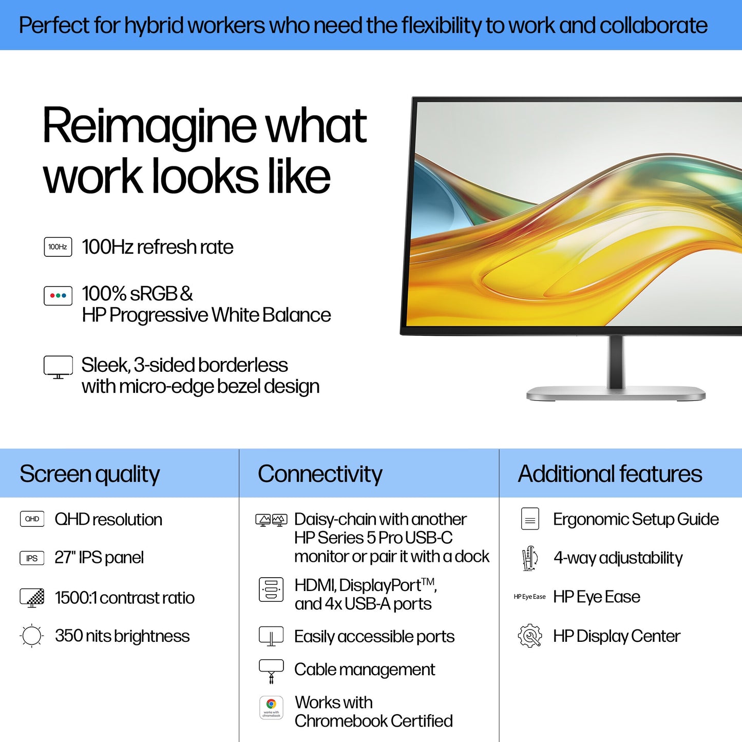 HP Series 5 Pro 27 inch QHD Monitor - 527pq