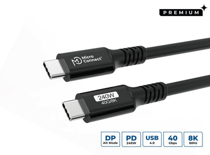 Microconnect USB4CC15-240W USB cable USB4 Gen 3x2 1.5 m USB C Black