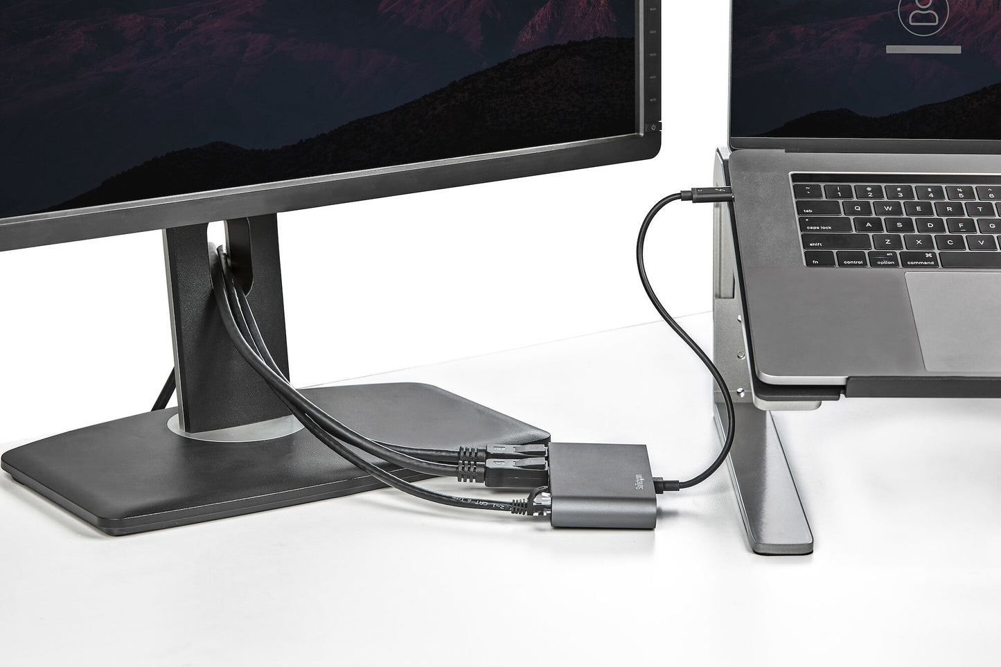 StarTech.com Dual-Monitor Thunderbolt Mini Dock, 4K 60Hz DisplayPort, Driverless Hub for Windows & Mac, Gigabit Ethernet, 1x USB-A (USB 5Gbps), 11in (28cm) Cable
