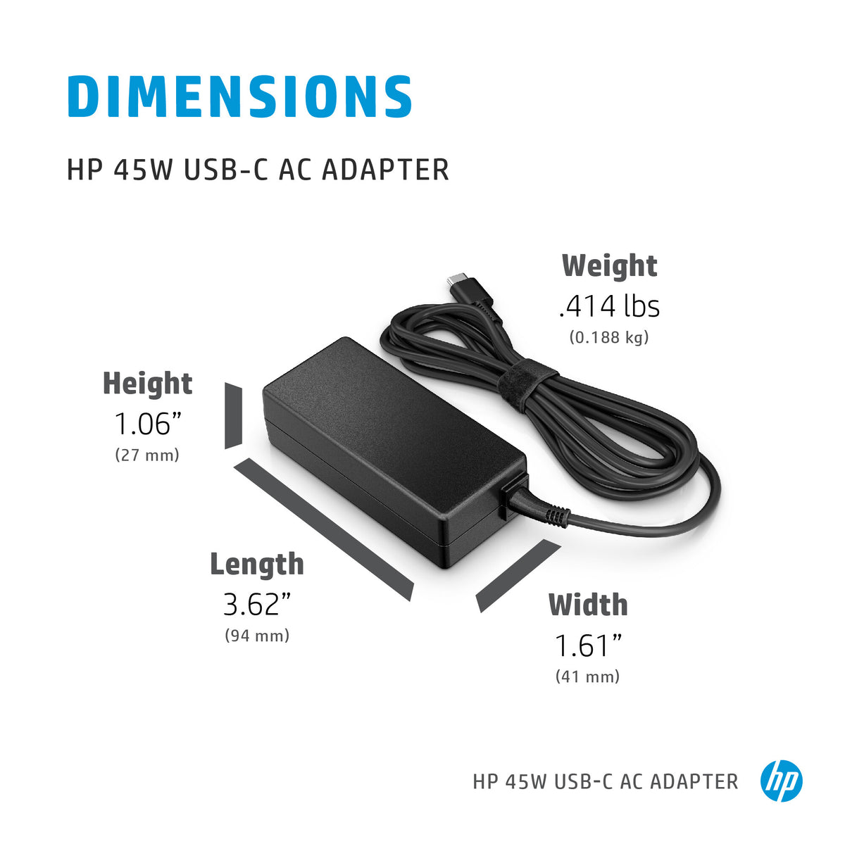 HP 45W USB-C AC Adapter