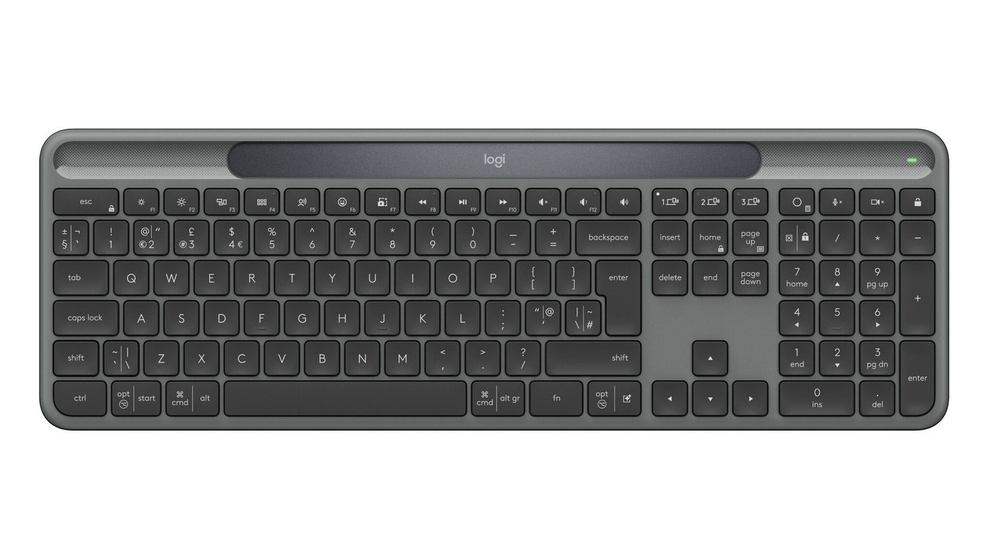 Logitech Signature Slim Solar+ K980 keyboard Universal RF Wireless + Bluetooth QWERTY UK English Graphite