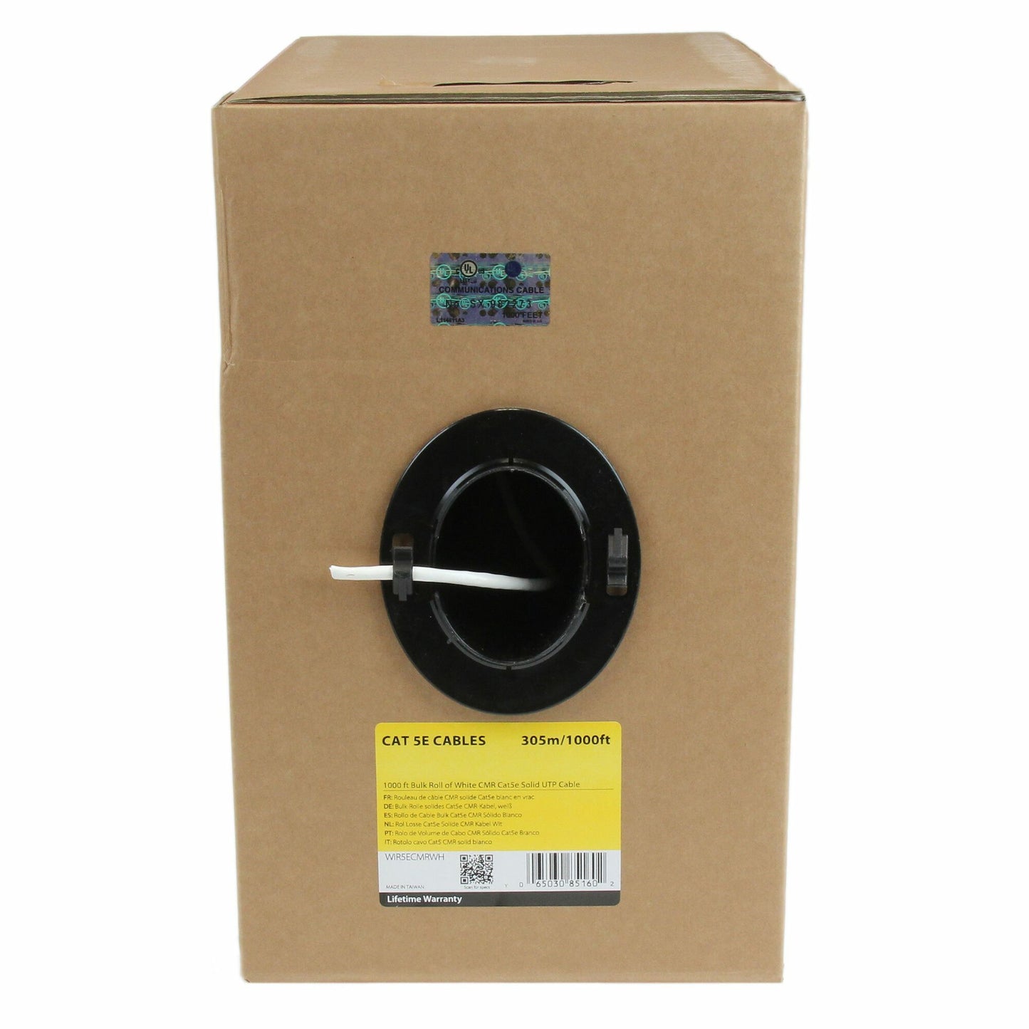 StarTech.com Bulk Cat 5e Ethernet Cable - 1000 ft. (304,8m) - Solid - CMR-Rated - White - TAA Compliant