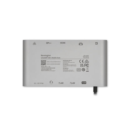 Kensington UH1440P USB-C 5Gbps Dual Video Driverless Mobile Dock – 85W Pass-Through Power – DP/HDMI/VGA