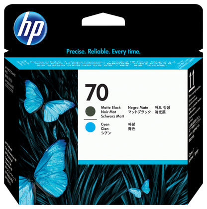 HP 70 Matte Black and Cyan Printhead