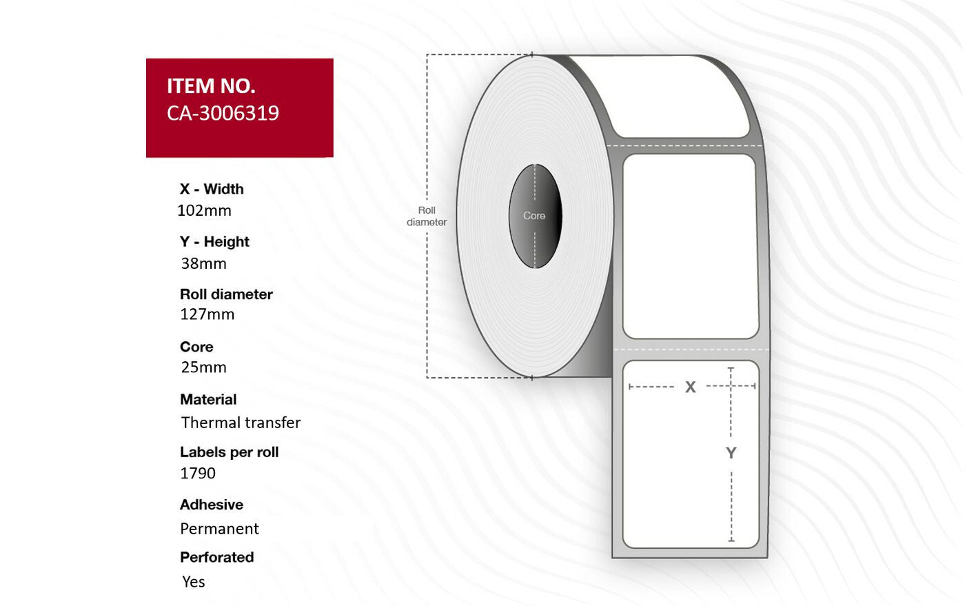 Capture CA-3006319 printer label White