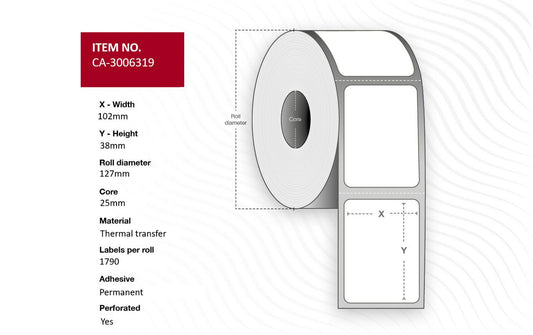 Capture CA-3006319 printer label White