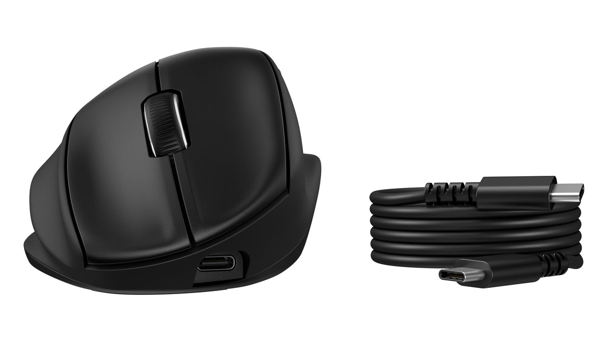 HP Tilt Ergonomic Mouse 725M, wireless and Bluetooth, 6000 DPI, 7 buttons