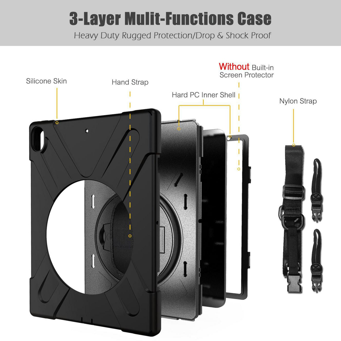 eSTUFF AUSTIN Defender Case for iPad Air 9.7 - Black