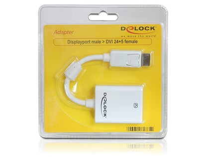 DeLOCK 61765 video cable adapter 0.125 m DisplayPort DVI-I White