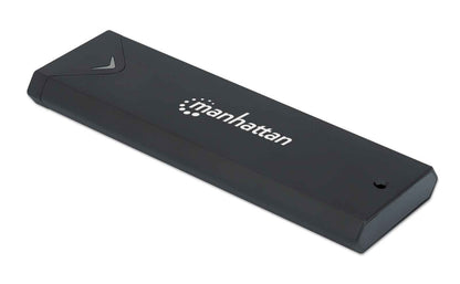 Manhattan M.2 NVMe SSD Enclosure, USB-C Female Connection, 10 Gbps (USB 3.2 Gen2 aka USB 3.1), UASP-compliant, SuperSpeed+ USB, Aluminum, Black, Three Year Warranty, Box