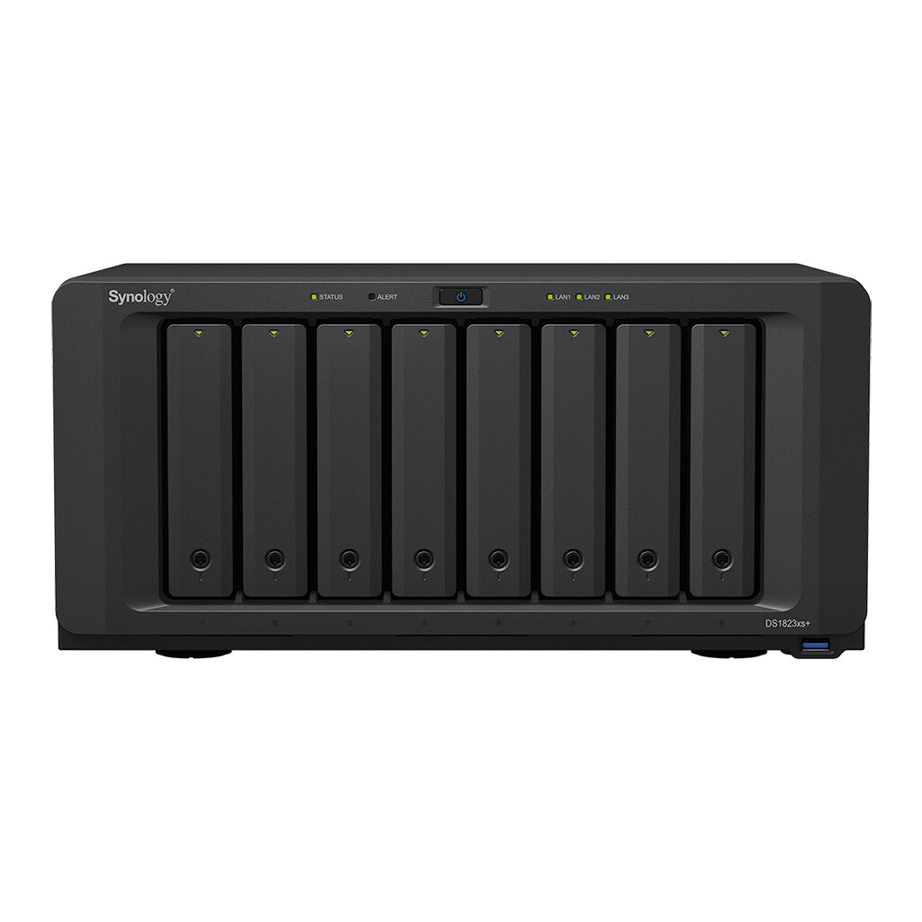 Synology DiskStation DS1823xs+ NAS Tower Ryzen Embedded V1780B 8 GB DDR4 32 TB HDD DiskStation Manager Black