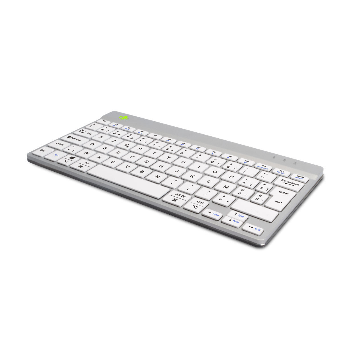 R-Go Tools Ergonomic keyboard R-Go Compact Break, compact keyboard with break software, AZERTY (BE), Bluetooth, white