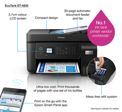 Epson EcoTank ET-4800 Inkjet A4 5760 x 1440 DPI 33 ppm Wi-Fi