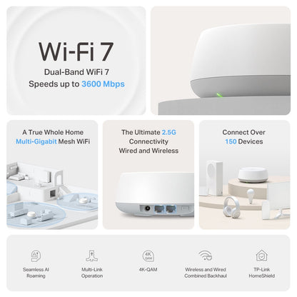 TP-Link BE3600 Whole Home Mesh WiFi 7 System