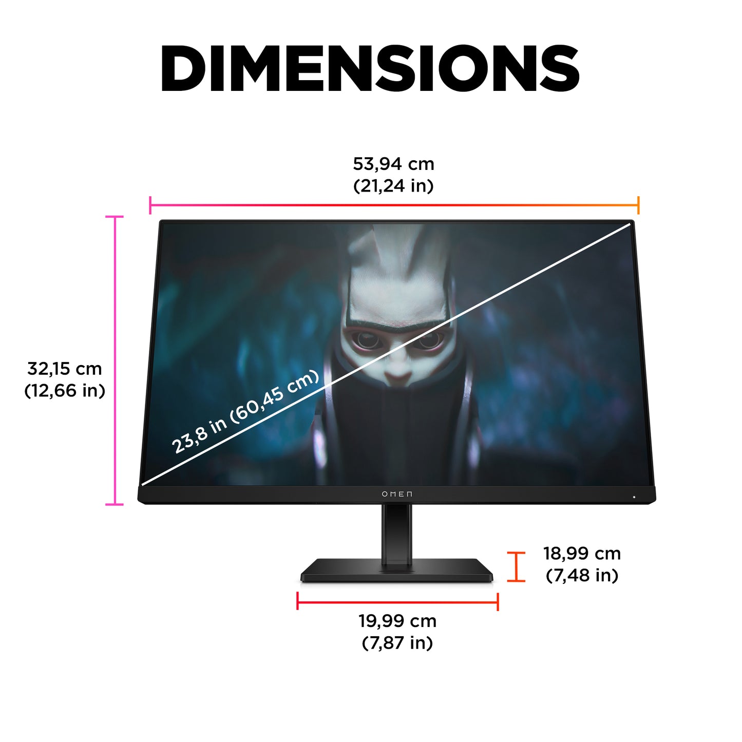 HP OMEN by 23.8 inch FHD 165Hz Gaming Monitor - OMEN 24