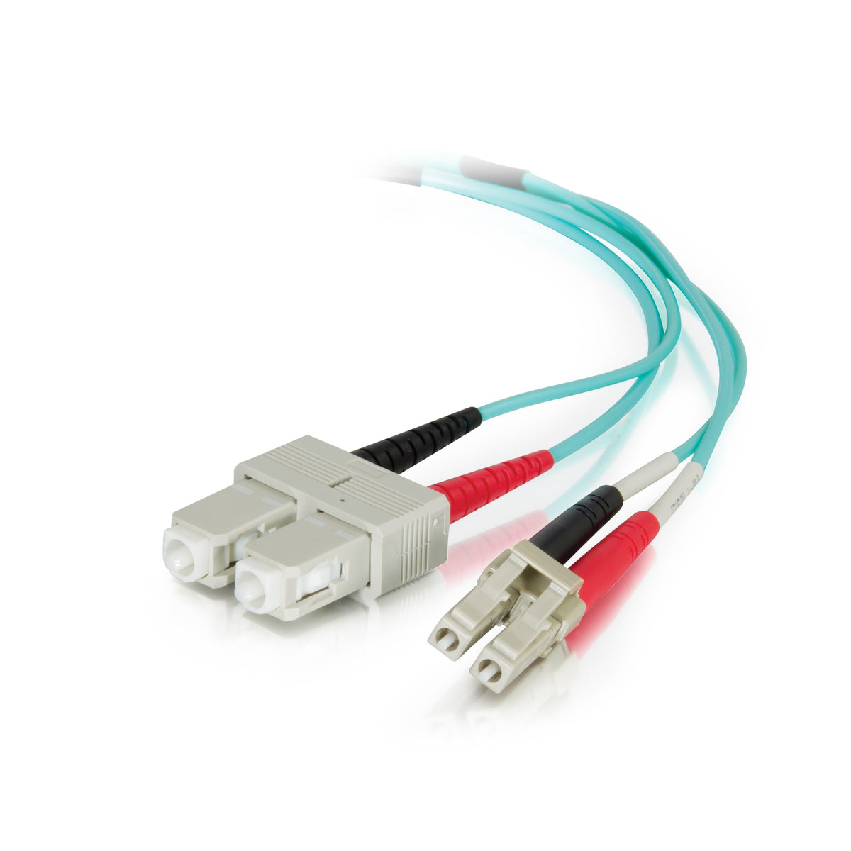 C2G 30m LC-LC 10Gb 50/125 OM3 Duplex Multimode PVC Fibre Optic Cable (LSZH) - Aqua