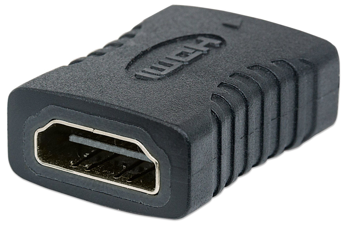 Manhattan HDMI Straight Coupler, 4K@60Hz, Female/Female, Black, Connect HDMI Cables up to 5m on Each Side, Lifetime Warranty, Higher 4K Refresh Rate than GCHDMIFF