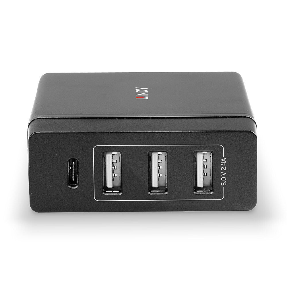 Lindy 4 Port USB Type C and A Smart Charger with Power Delivery, 72W