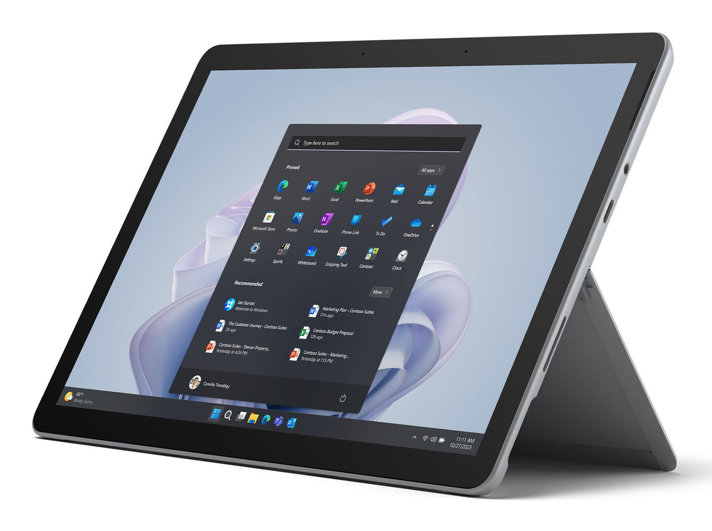 Microsoft Surface Go 4 Intel® N 128 GB 26.7 cm (10.5") 8 GB Wi-Fi 6 (802.11ax) Windows 11 Pro Platinum, EU