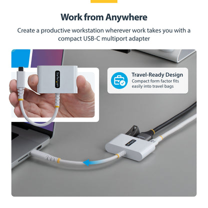StarTech.com USB-C to HDMI Multiport Adapter with 140W PD Charging, 4K 60Hz HDMI, USB 5Gbps Hub, Mini Dock For MacBook / Dell / Thinkpad / HP / iPad / Tablets