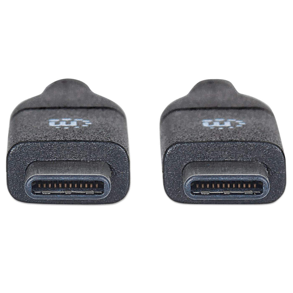 Manhattan USB-C to USB-C Cable, 50cm, USB 3.2 Gen 2 (formerly USB 3.1 Gen 2), 10 Gbps, 3A Fast Charging, SuperSpeed+ USB, Black, Lifetime Warranty, Equivalent to USB31CC50CM