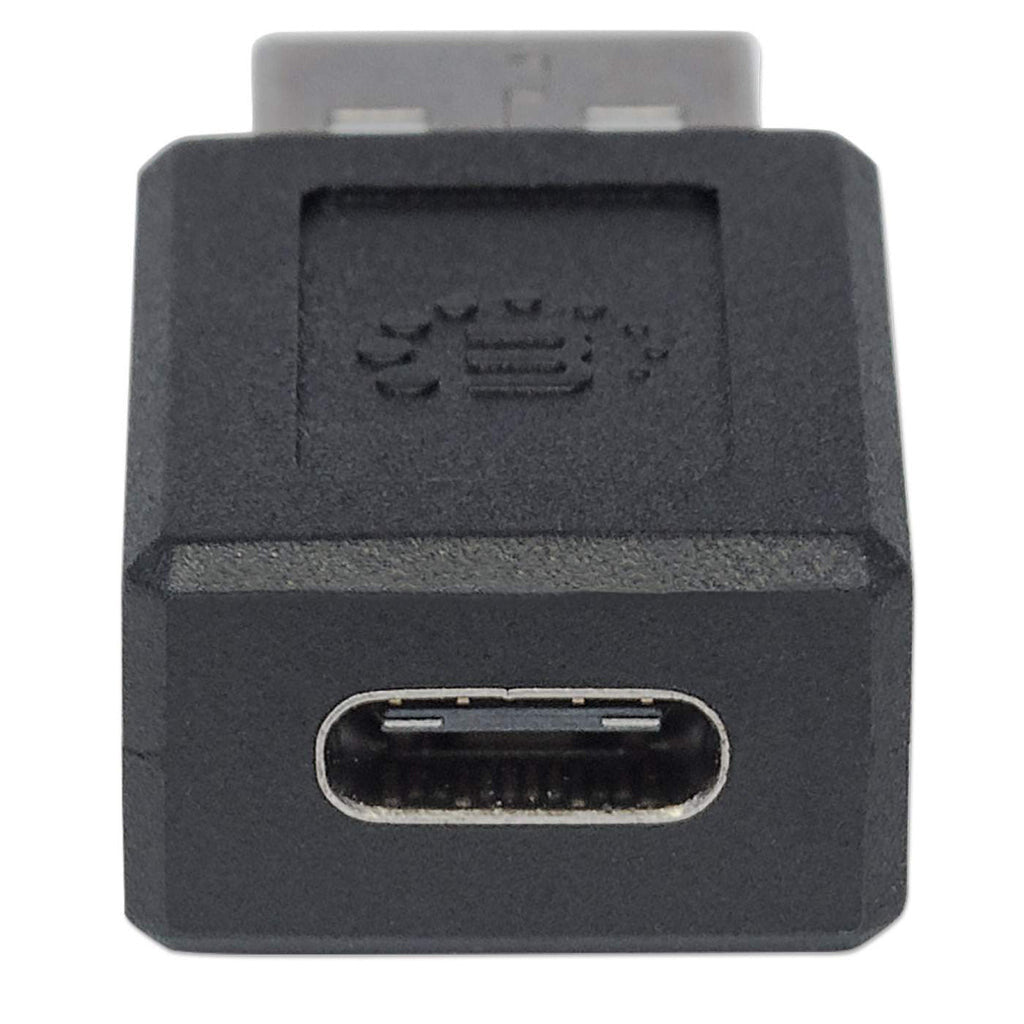 Manhattan USB-C to USB-A Adapter, Female to Male, 480 Mbps (USB 2.0), Hi-Speed USB, Black, Lifetime Warranty