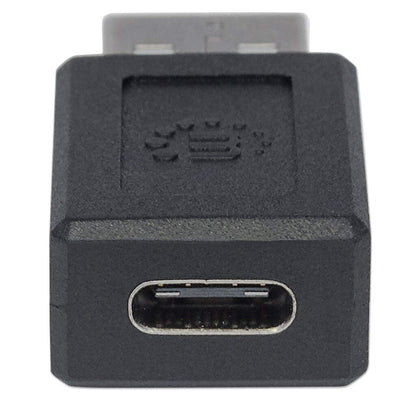Manhattan USB-C to USB-A Adapter, Female to Male, 480 Mbps (USB 2.0), Hi-Speed USB, Black, Lifetime Warranty