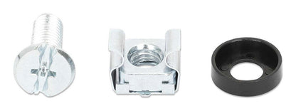 Intellinet Cage Nut Set (100 Pack), M6 Nuts, Bolts and Washers, Suitable for Network Cabinets/Server Racks, Plastic Storage Jar, Lifetime Warranty