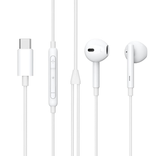 eSTUFF ES652200-BULK headphones/headset Wired In-ear Calls/Music USB-C, In-line microphone, white