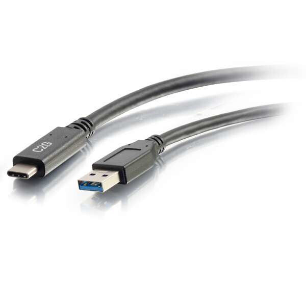 C2G 3ft (0.9m) USB-C® to USB-A 3.2 Gen 1 (5Gbps) Cable M/M - Black