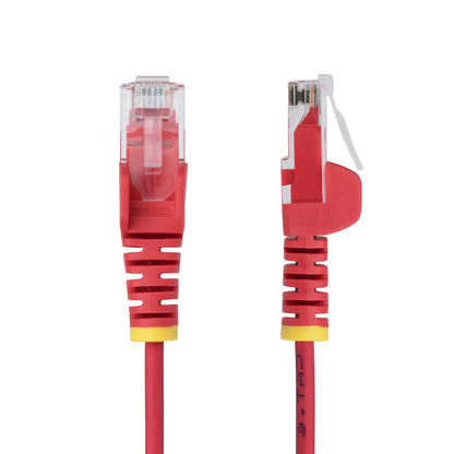 StarTech.com 50cm Red Slim CAT6 Ethernet Cable, Snagless, 100W PoE, UTP, LSZH, 28AWG Pure Bare Copper Wire, Slim RJ45 Network Patch Cord w/Strain Reliefs, Individually Tested