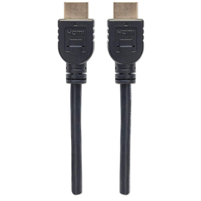 Manhattan HDMI Cable with Ethernet (CL3 rated, suitable for In-Wall use), 4K@60Hz (Premium High Speed), 3m, Male to Male, Black, Ultra HD 4k x 2k, In-Wall rated, Fully Shielded, Gold Plated Contacts, Lifetime Warranty, Polybag