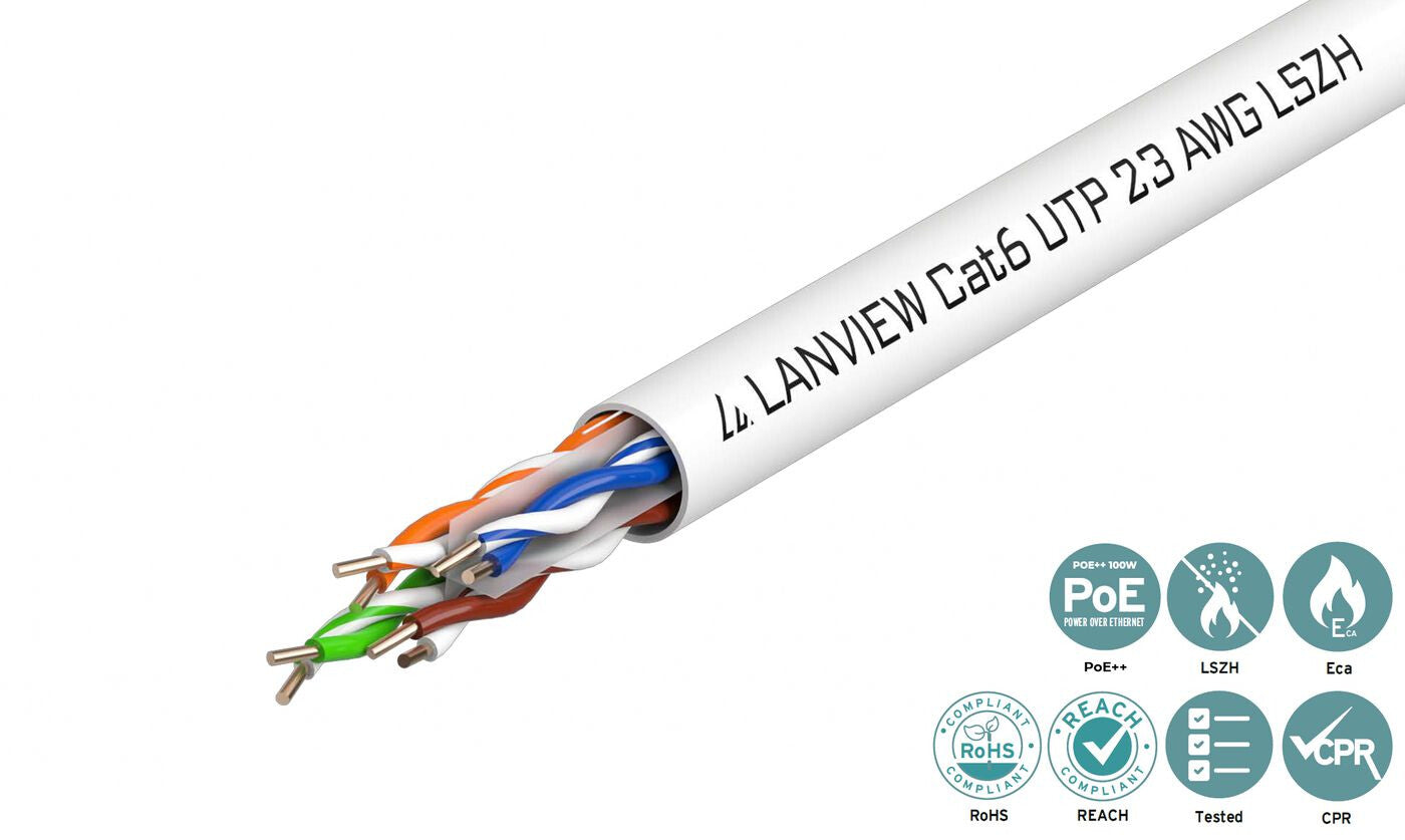 Lanview LVN122112 networking cable White 305 m Cat6 U/UTP (UTP)