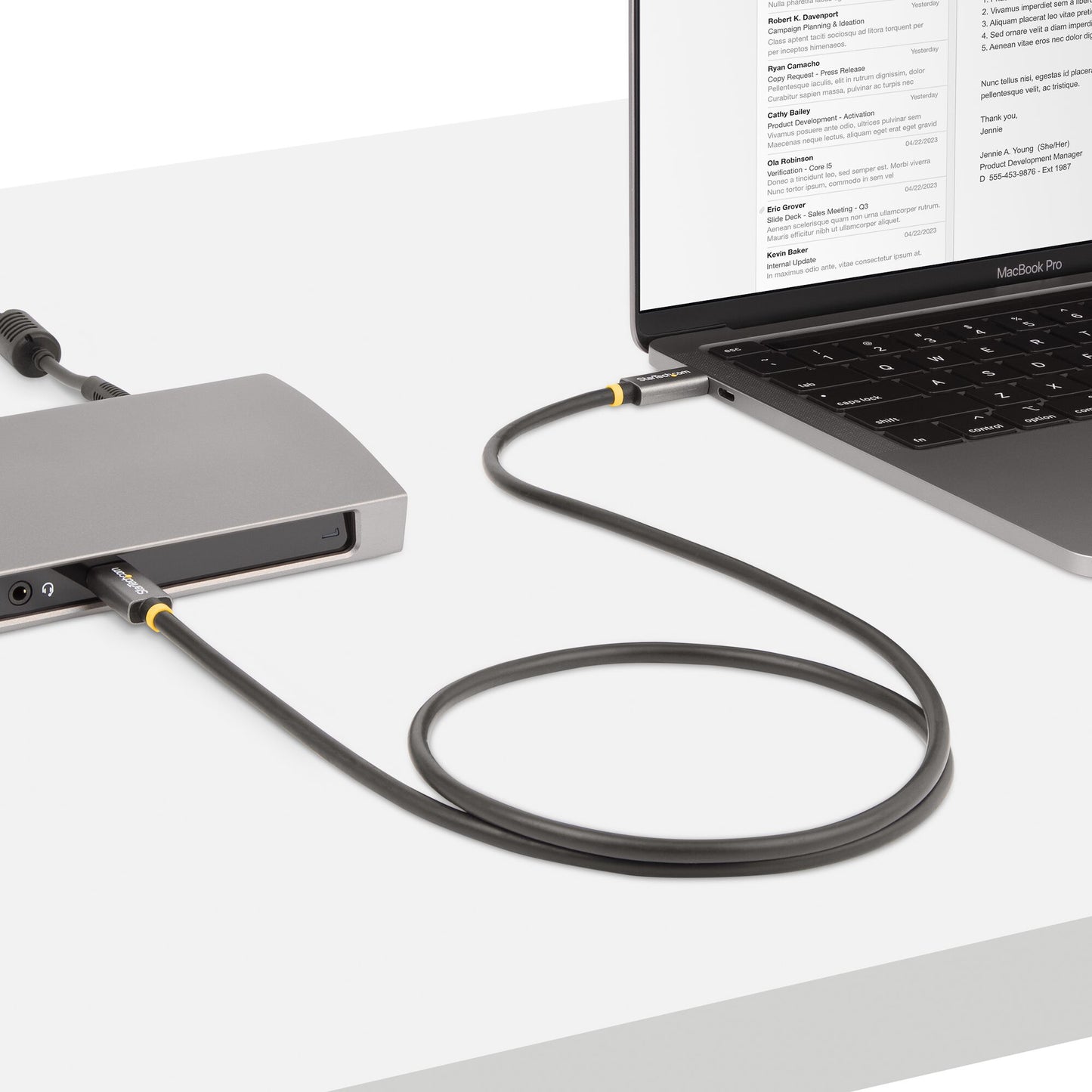 StarTech.com 3ft (1m) USB4 Cable 40Gbps, 100W (5A) Power Delivery, 8K 120Hz / 4K 240Hz DP Alt Mode, USB-IF Certified USB-C Cable - Thunderbolt Compatible