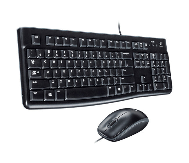 Logitech Desktop MK120 keyboard Mouse included Universal USB QWERTZ German Black