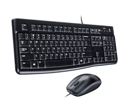 Logitech Desktop MK120 keyboard Mouse included Universal USB QWERTZ German Black