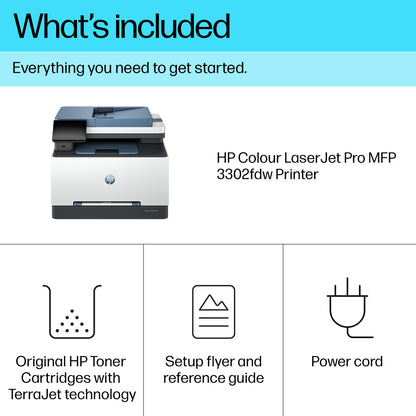 HP LaserJet Pro 3302fdw Wireless Multifunction Color Printer, Copier, Scanner; Duplex