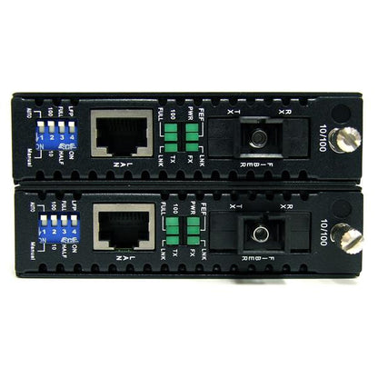 StarTech.com 10/100 Mbps Ethernet Single Mode WDM Fiber Media Converter Kit SC 20km