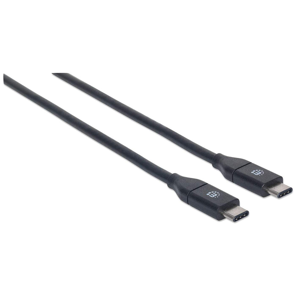 Manhattan USB-C to USB-C Cable, 50cm, USB 3.2 Gen 2 (formerly USB 3.1 Gen 2), 10 Gbps, 3A Fast Charging, SuperSpeed+ USB, Black, Lifetime Warranty, Equivalent to USB31CC50CM