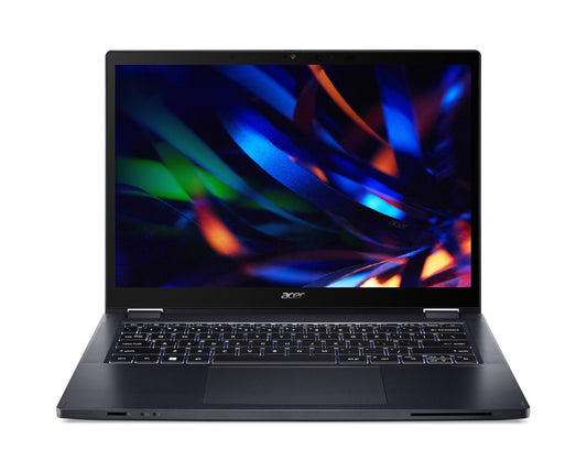 Acer TravelMate TMP414RN-53-TCO-52C7 Intel® Core™ i5 i5-1335U Hybrid (2-in-1) 35.6 cm (14") Touchscreen WUXGA 8 GB DDR4-SDRAM 256 GB SSD Wi-Fi 6E (802.11ax) Windows 11 Pro Blue