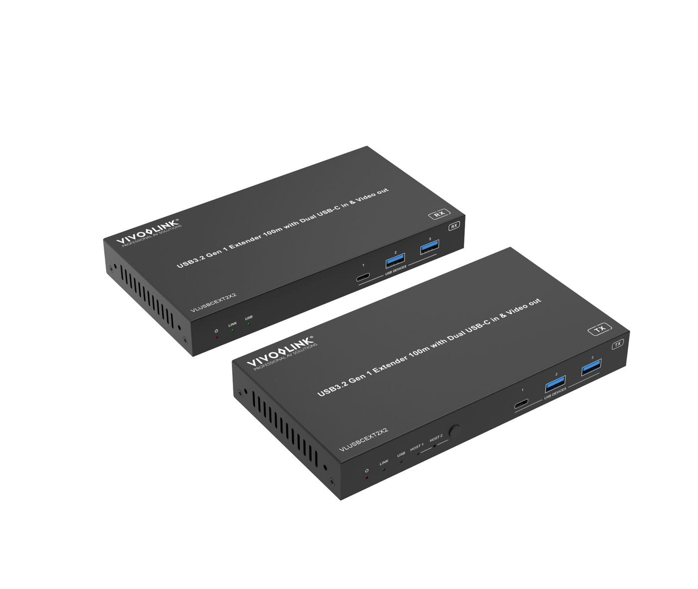 Vivolink VLUSBCEXT2X2 USB graphics adapter Black