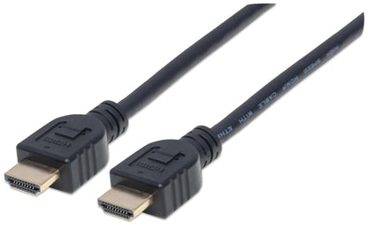 Manhattan HDMI 4K@60Hz Cable with Ethernet, CL3 In-Wall Rated, 2m, Suitable for ALL 4K & 1080p/HD Uses, Black, Premium High Speed, Lifetime Warranty, Higher 4K Refresh Rate than HD3MM2MW (4K@30Hz)