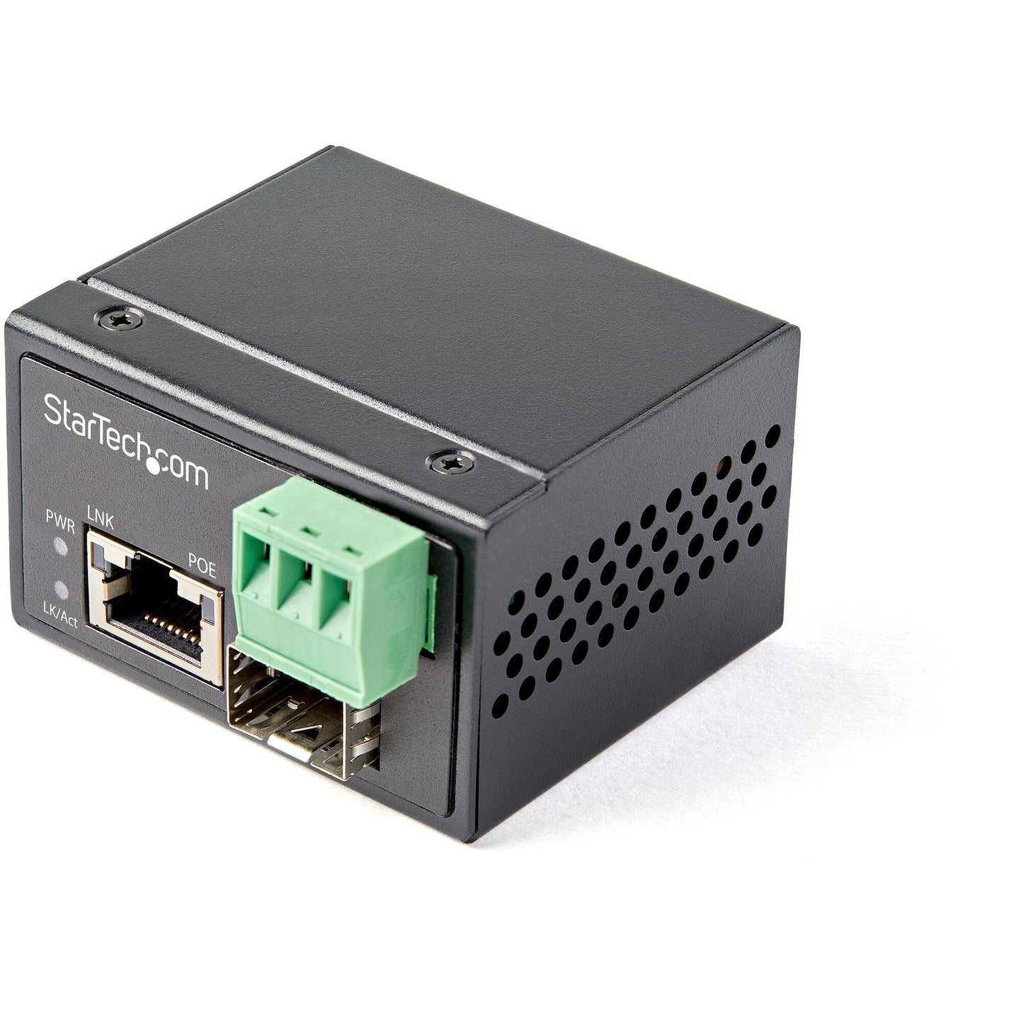 StarTech.com PoE+ Industrial Fiber to Ethernet Media Converter 30W - SFP to RJ45 - Singlemode/Multimode Fiber to Copper Gigabit Ethernet - Mini/Compact Size - IP-30/ -40 to +75C