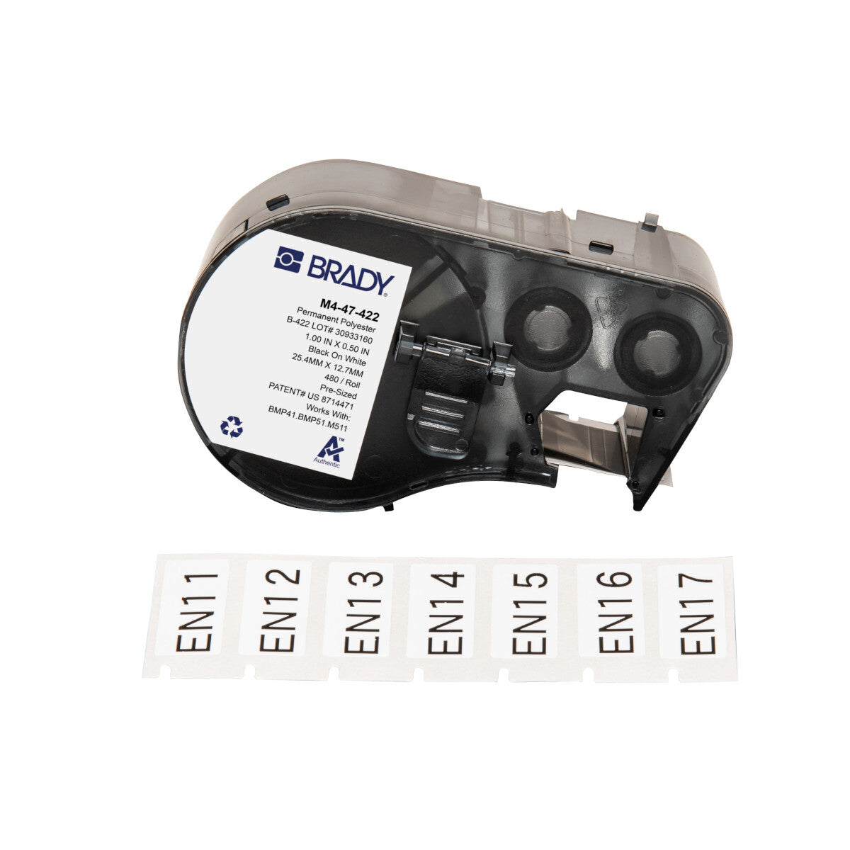 Brady M4-47-422 printer label Black, White Self-adhesive printer label