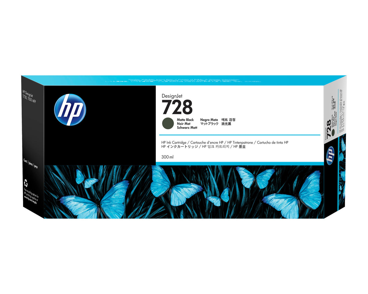 HP 728 300-ml Matte Black DesignJet Ink Cartridge