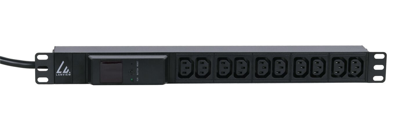 Lanview LVR261877 power distribution unit (PDU) 10 AC outlet(s) 1U Black