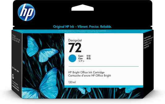 HP 72 130-ml Cyan DesignJet Ink Cartridge